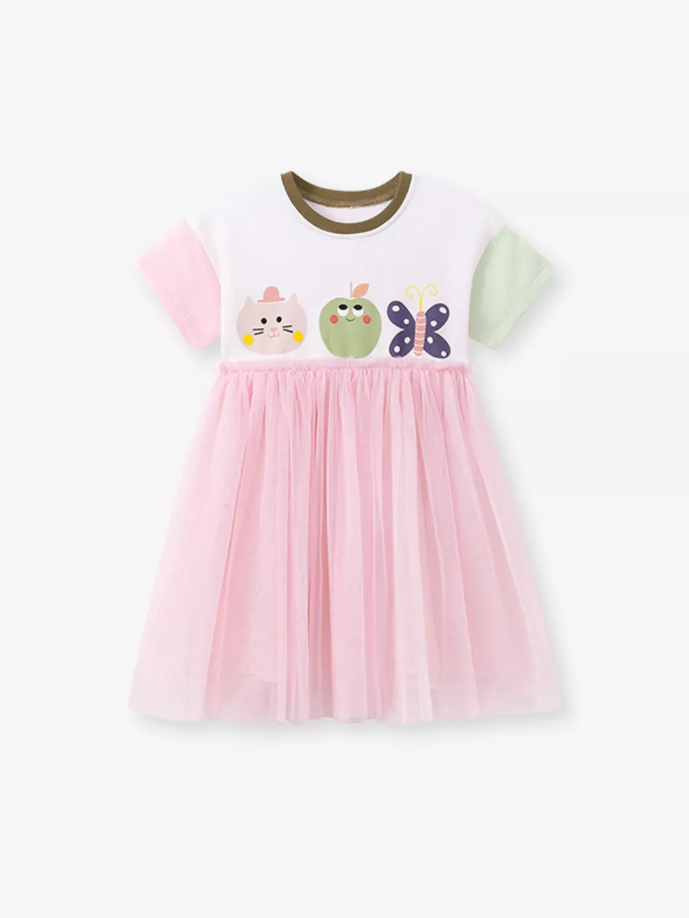 Children's Cartoon Short Sleeve Tulle Dress, image 5