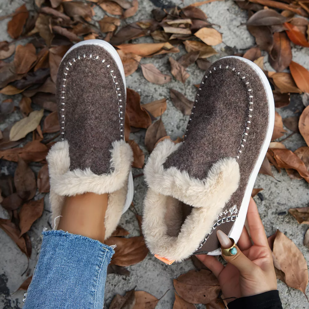 Cozy Fur-Trimmed Slip-Ons, image 4