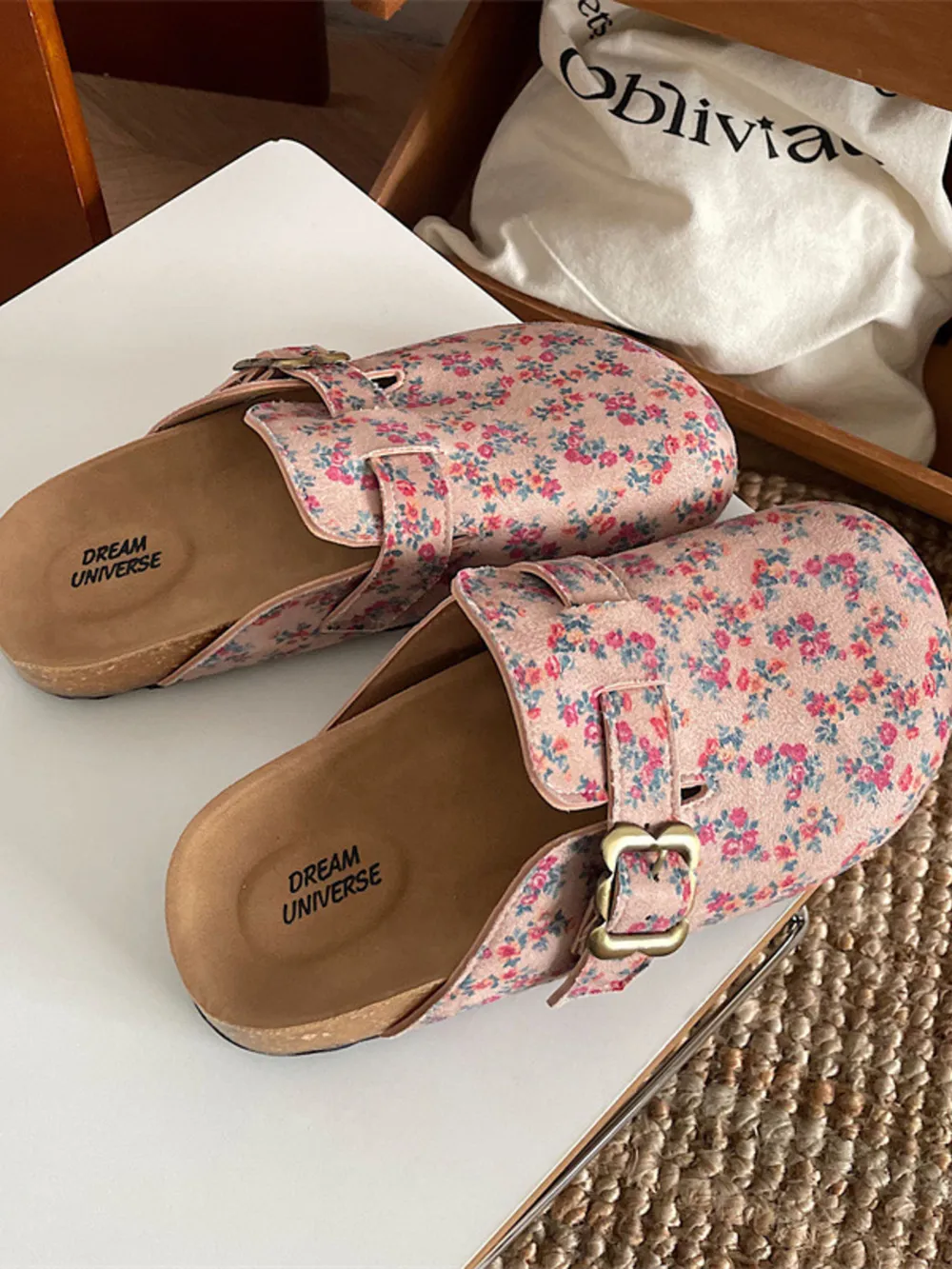 Floral Pattern Round Toe Slip-Ons, image 9