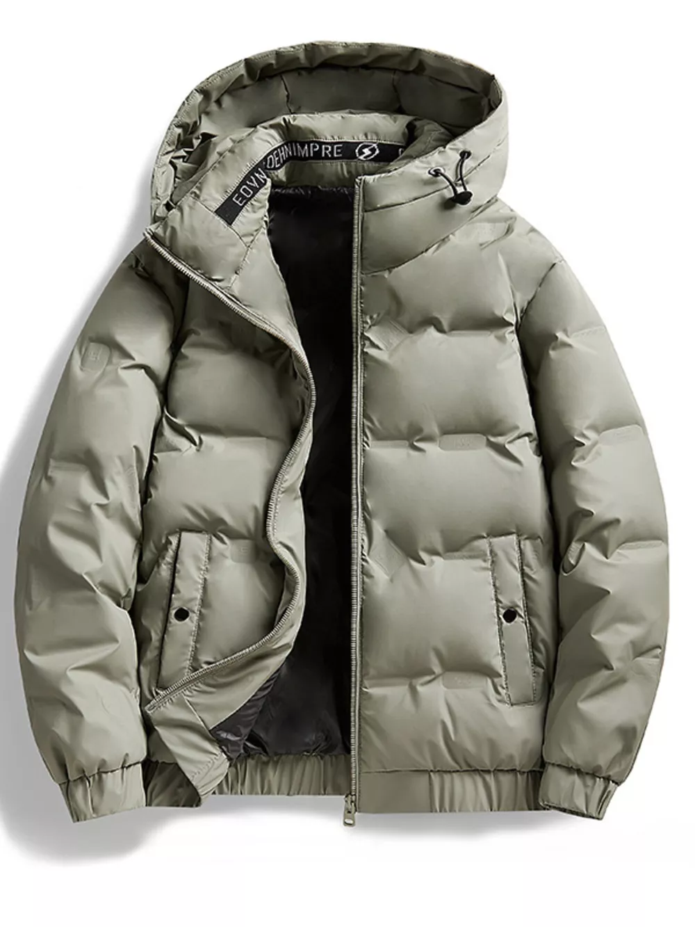 Men's Plus Size Hooded Padded Puffer Jacket, image 2
