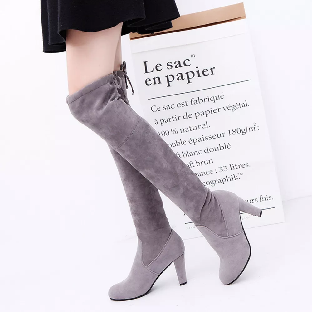 Round Toe Block Heels Boots, image 3