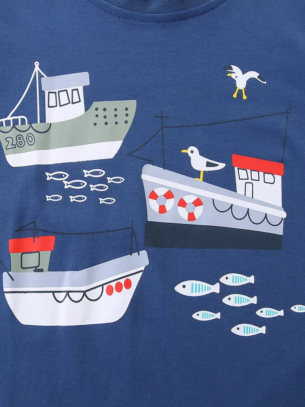 Children's Nautical Boat Print Crew Neck T-Shirt, image 3