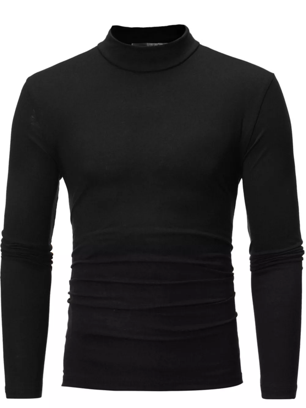 Men's Plus Size Slim Fit Mock Neck Long Sleeve T-Shirt, image 3