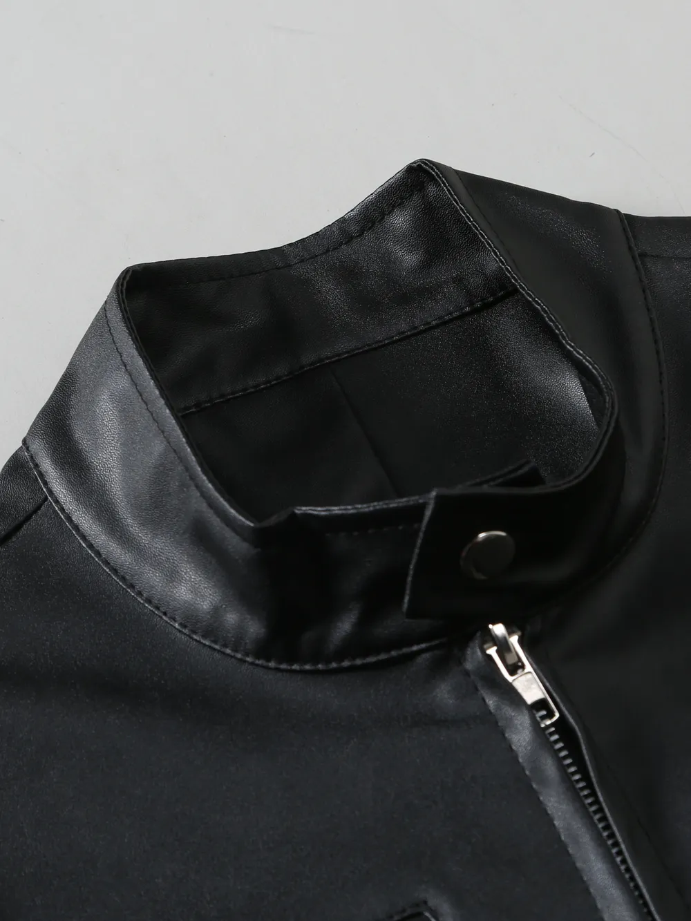 Men's Full Size Zip Up Leather Jacket Plus Size, image 6