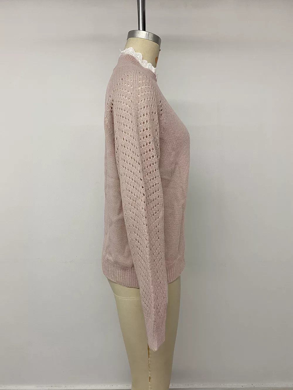 Openwork Mock Neck Sweater, image 12