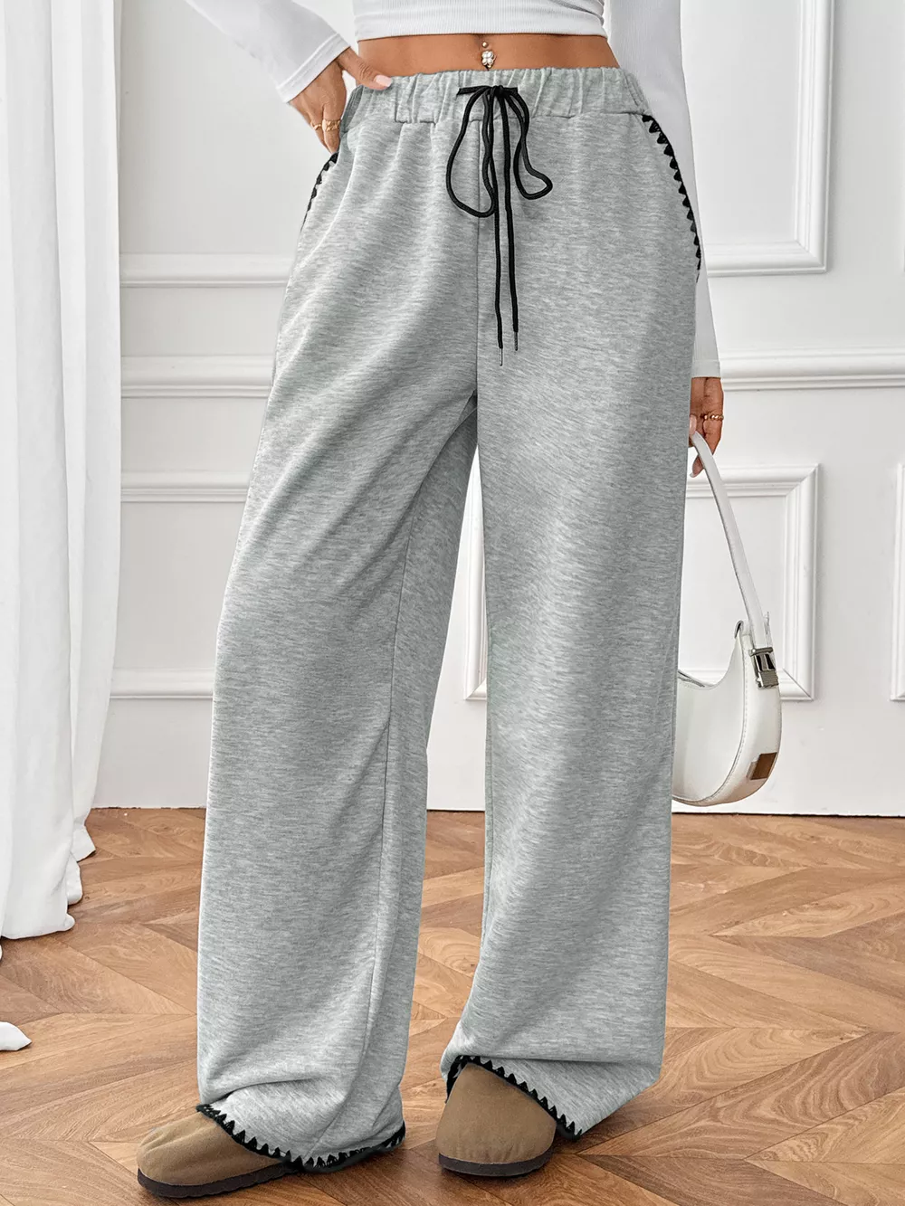 Wide-Leg Drawstring Pants, image 8