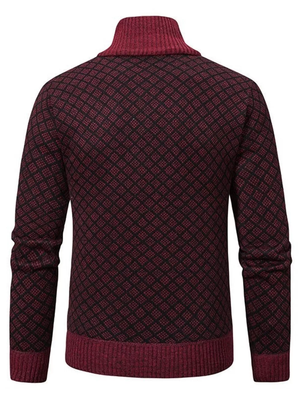 Men's Plus Size Geometric Patterned Full-Zip Cardigan, image 11