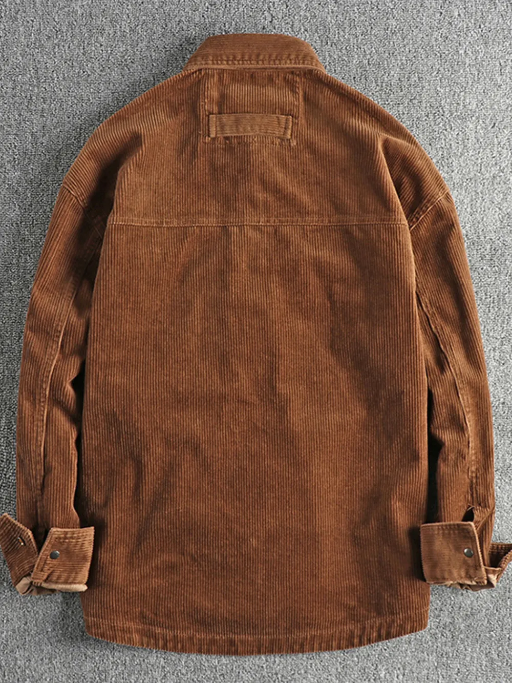 Men's Plus Size Corduroy Button Up Long Sleeve Jacket, image 10