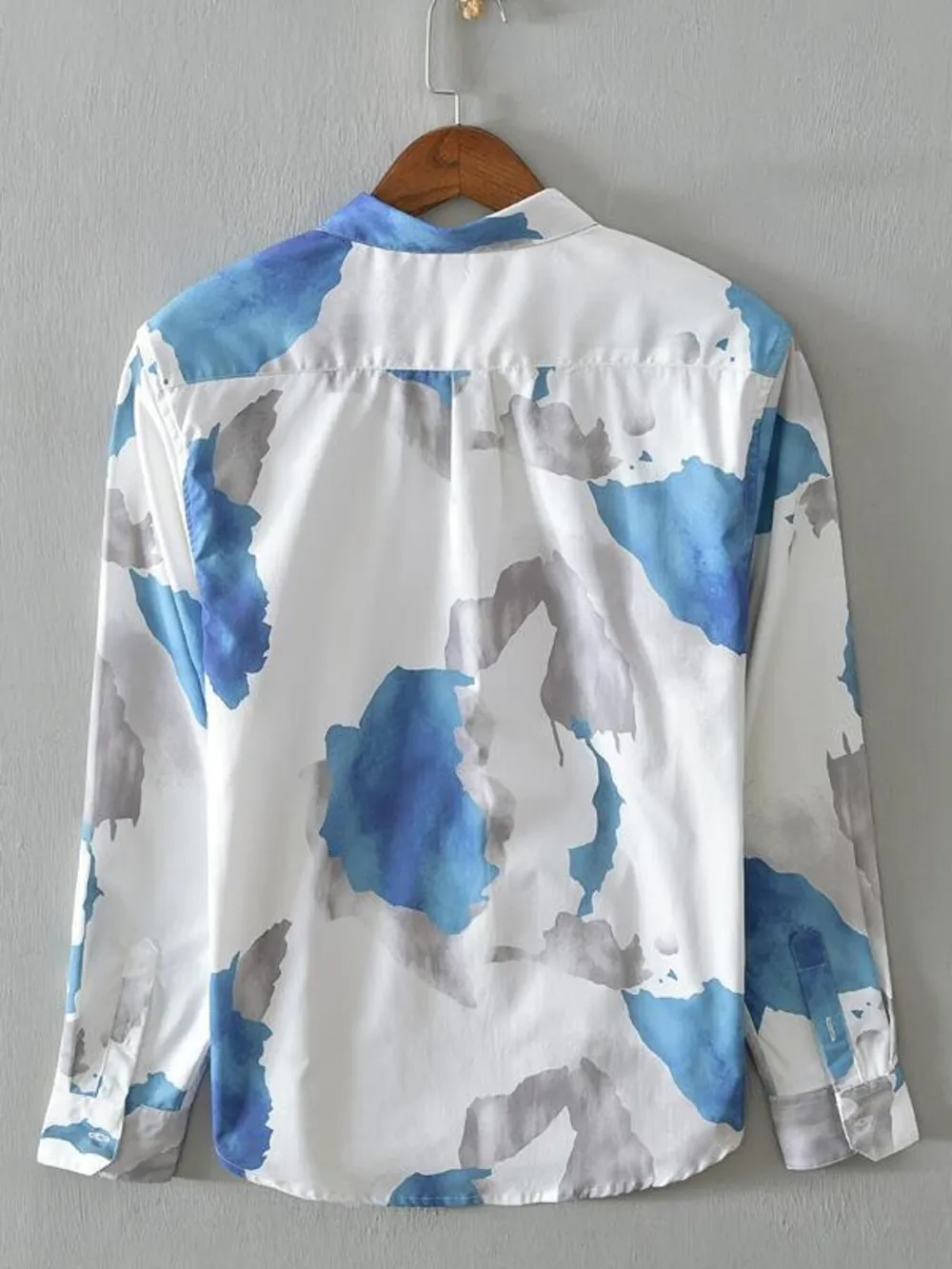 Men's Plus Size Printed Button Up Long Sleeve Shirt, image 2