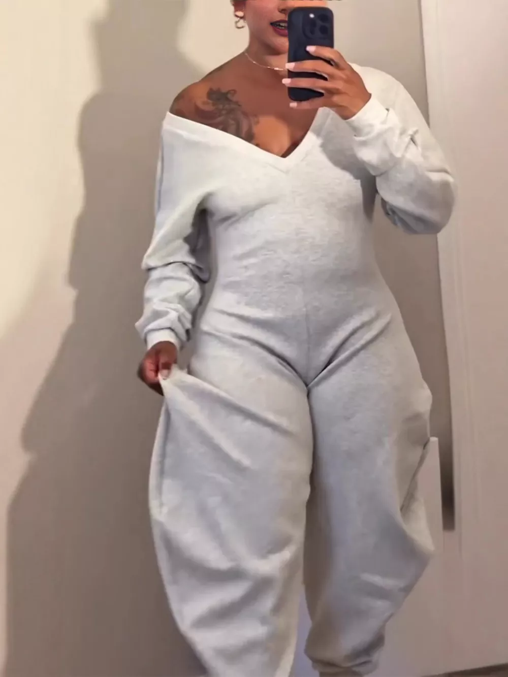 Off-Shoulder Long Sleeve Casual Jumpsuit, image 7