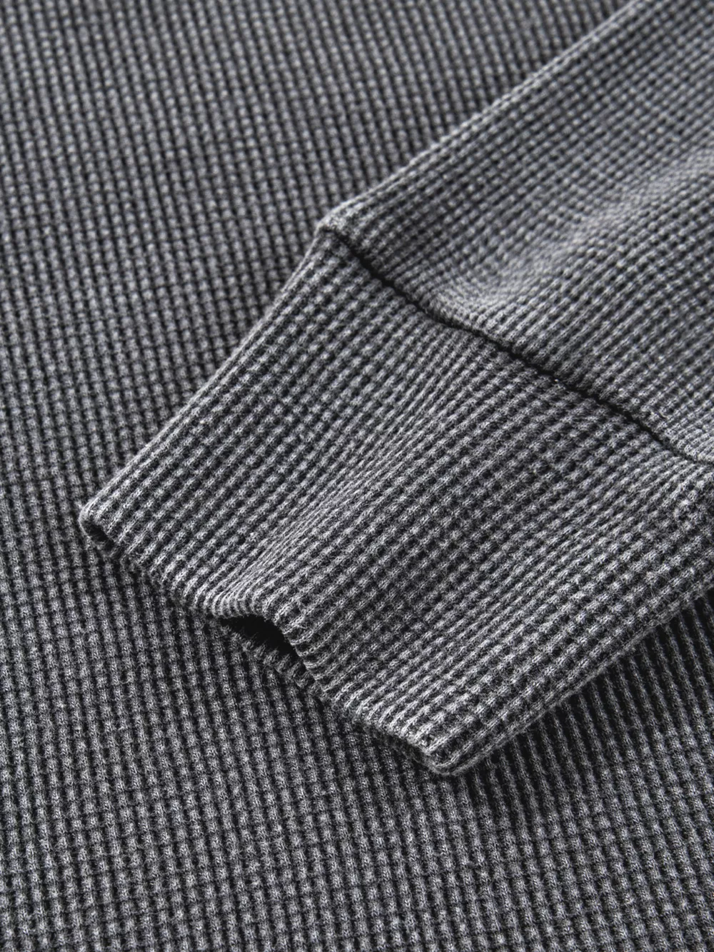 Waffle Knit Patchwork Long Sleeve Loose Sweatshirt, image 8