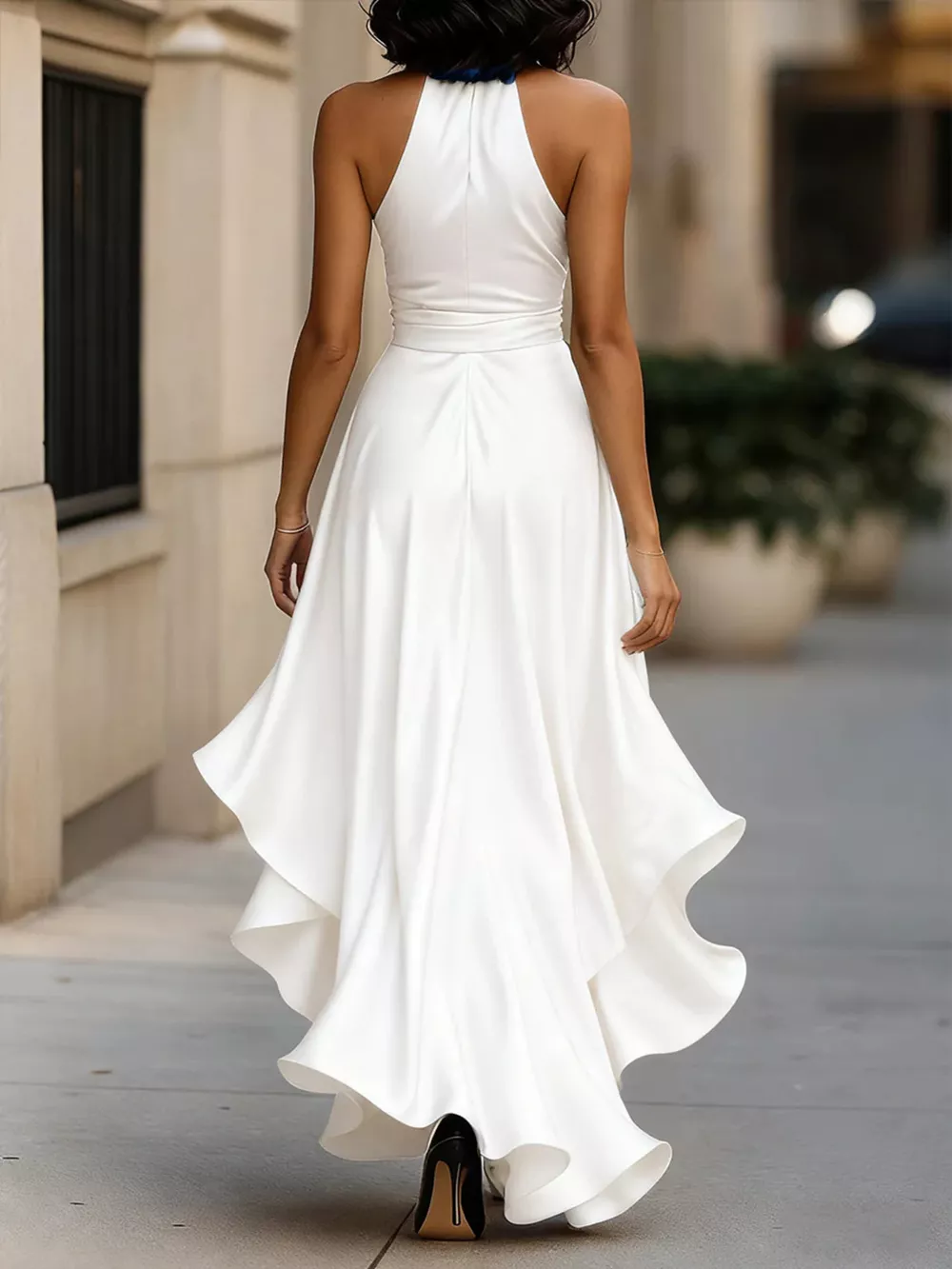 Ruffled Halter Neck Maxi Dress, image 2