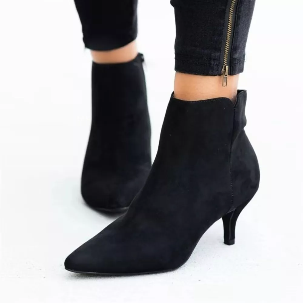 Point Toe Kitten Heels Boots