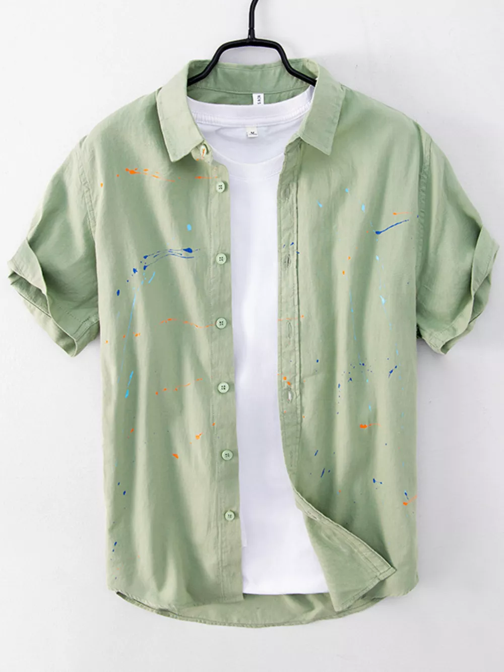 Men's Plus Size Button Up Short Sleeve Shirt
