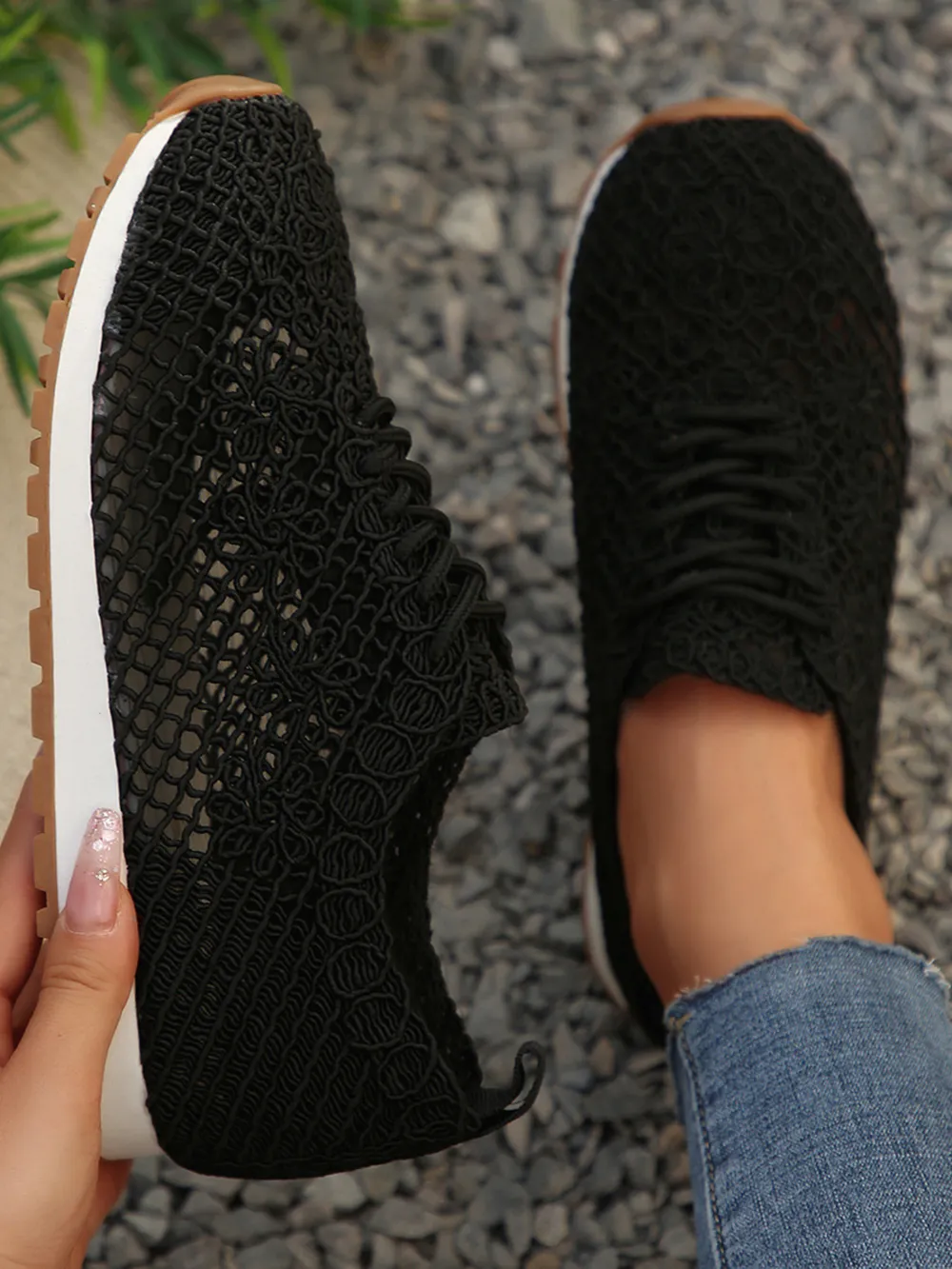 Breathable Mesh Lace-Up Sneakers, image 14