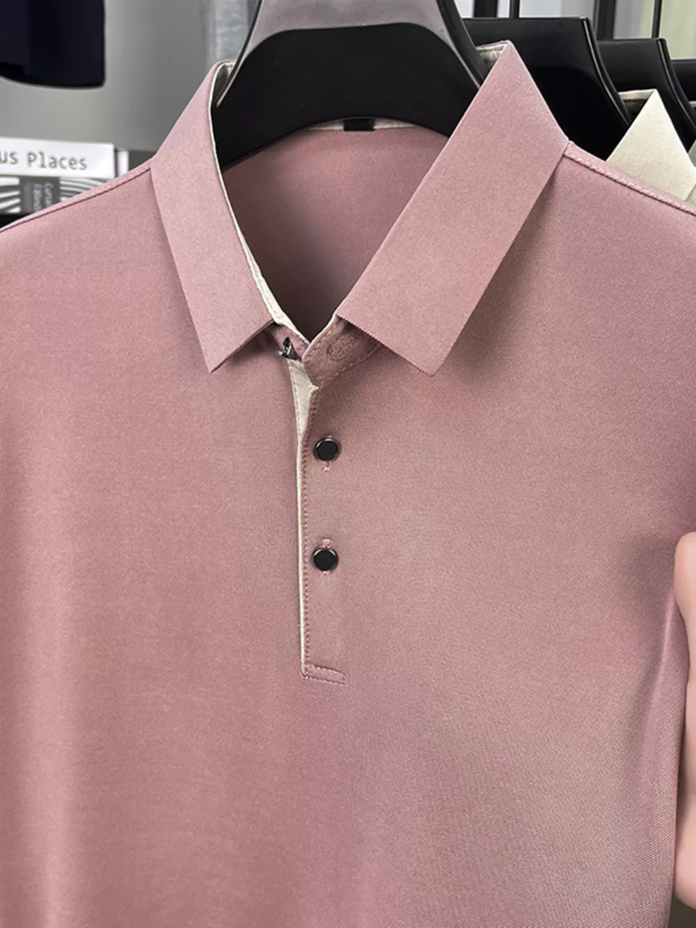 Men's Plus Size Button Detail Short Sleeve Polo, image 10