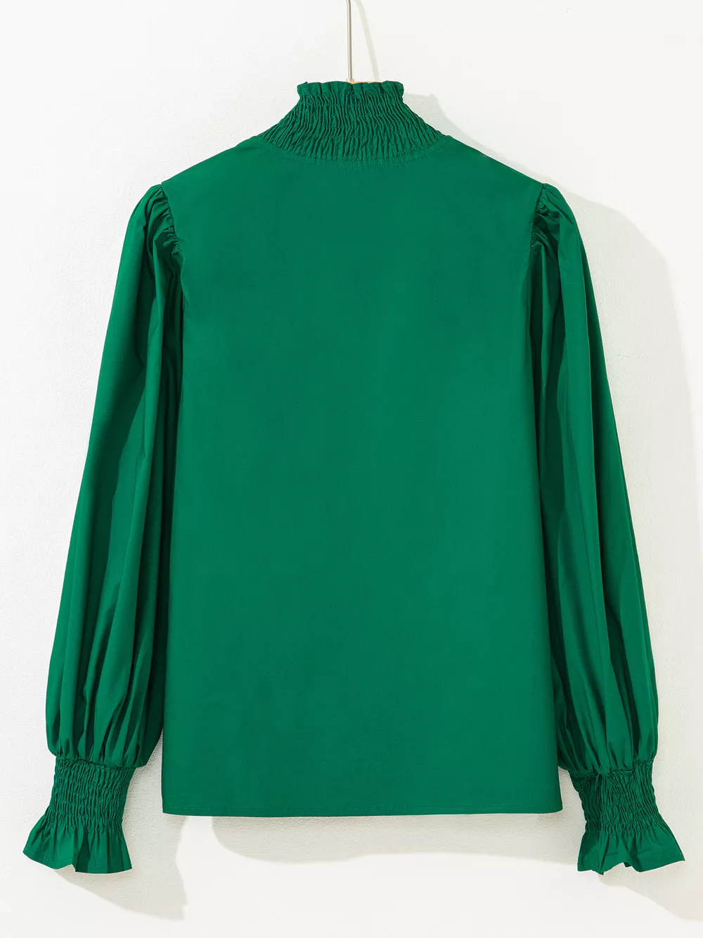 Puffy Flounce Sleeve Leopard Trim V Neck Blouse, image 10