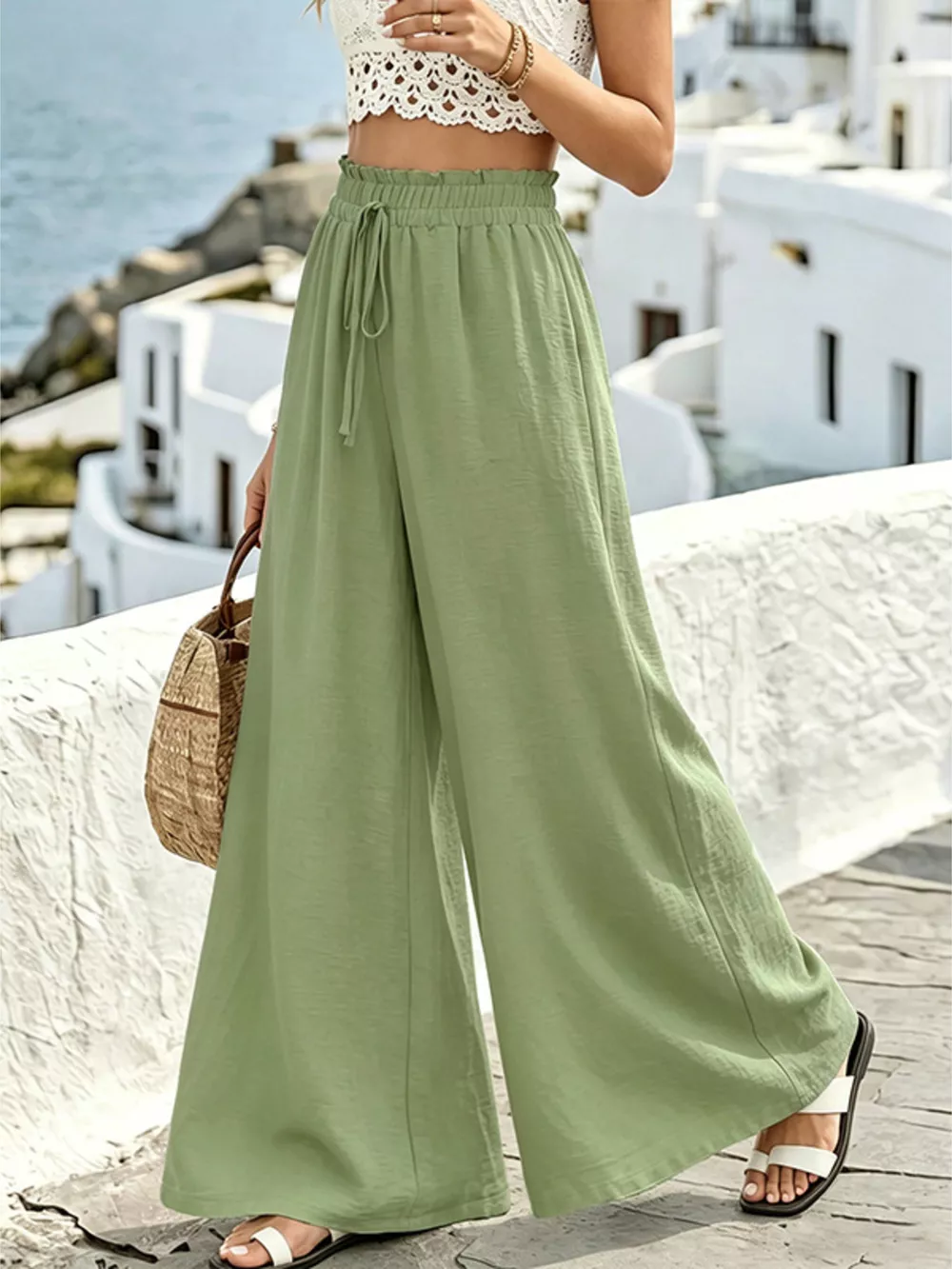 Wide Leg Drawstring Pants, image 11