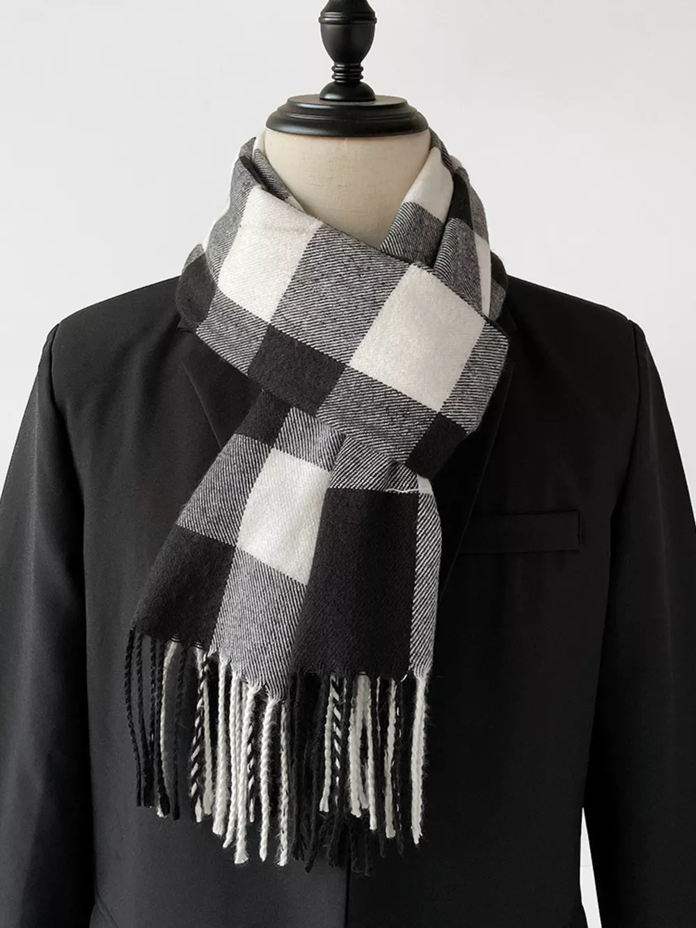 Classic Plaid Fringe Scarf, image 5