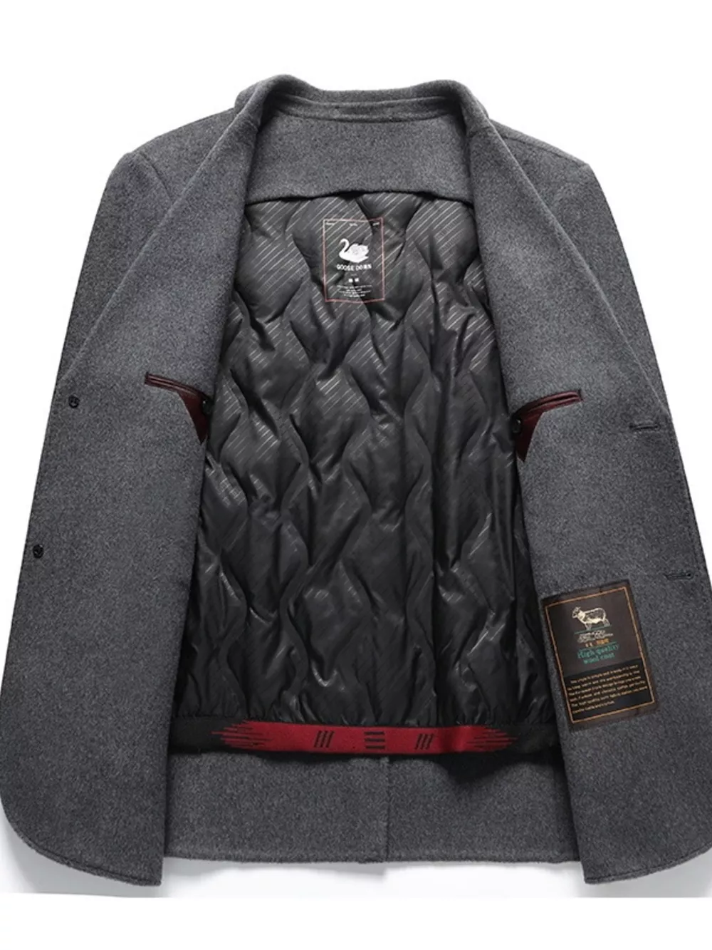 Men's Plus Size Button Up Long Sleeve Coat, image 3
