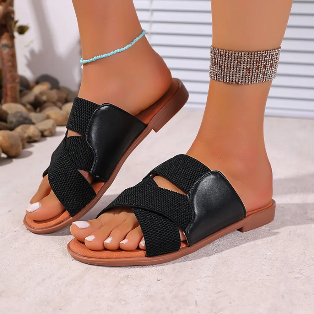 Crossover Strap Comfortable Sandals, image 3