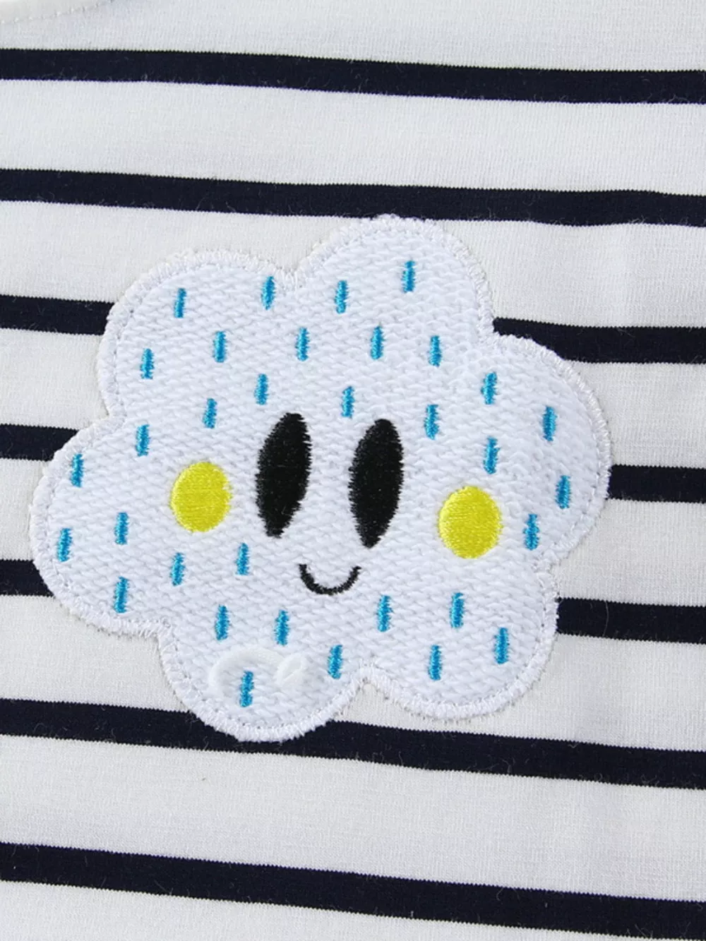 Children's Cute Appliques Striped Round Neck Dress, image 5