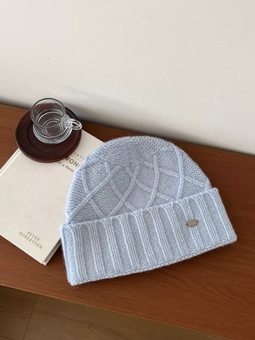 Wool Cozy Knit Beanie Hat, image 2