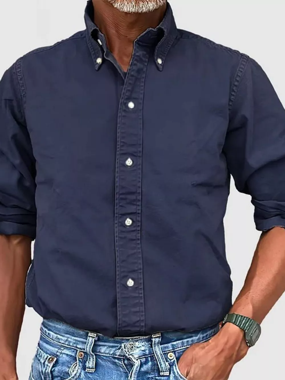 Men's Full Size Casual Button-Down Shirt Plus Size, image 9