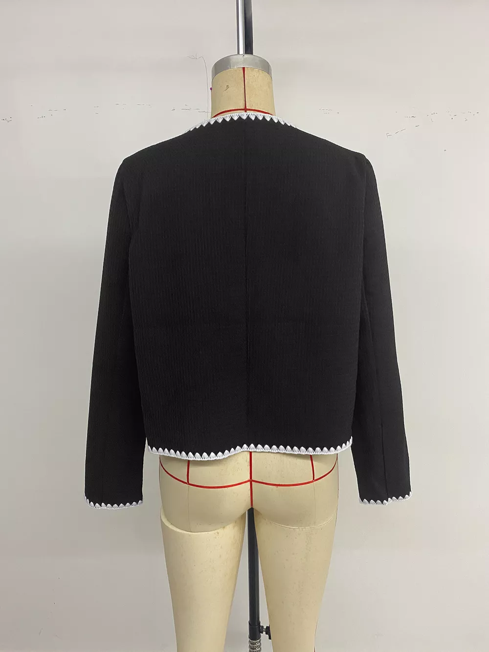 Contrast Trim Open Front Jacket, image 19