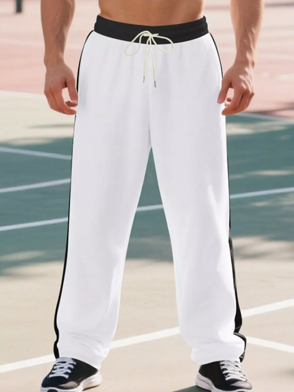Men's Full Size Side Stripe Wide Leg Pants Plus Size, image 18