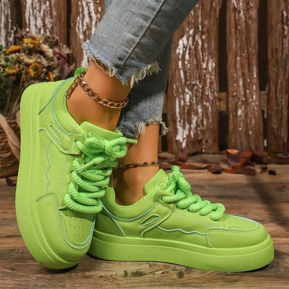Round Toe Platform Sneakers, image 18