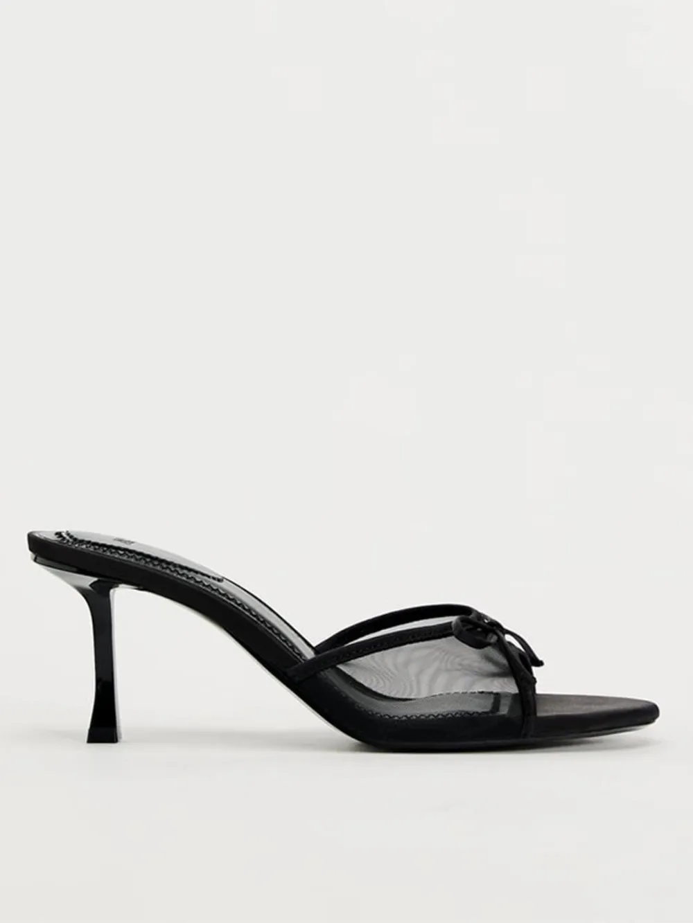 Bow Detail Stiletto Heel Mule Sandals, image 5
