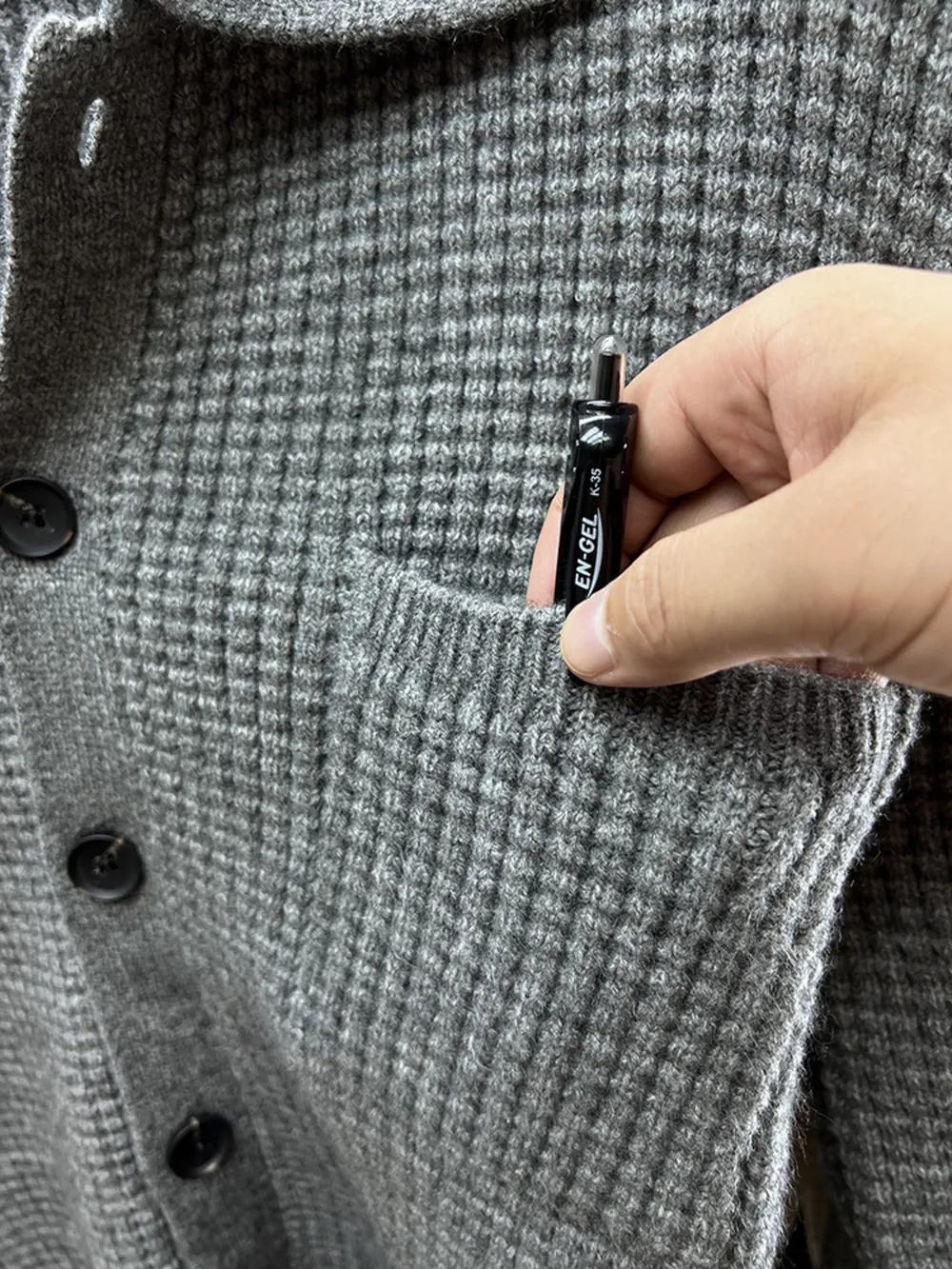 Men's Plus Size Button-Front Knit Cardigan with Collar, image 6