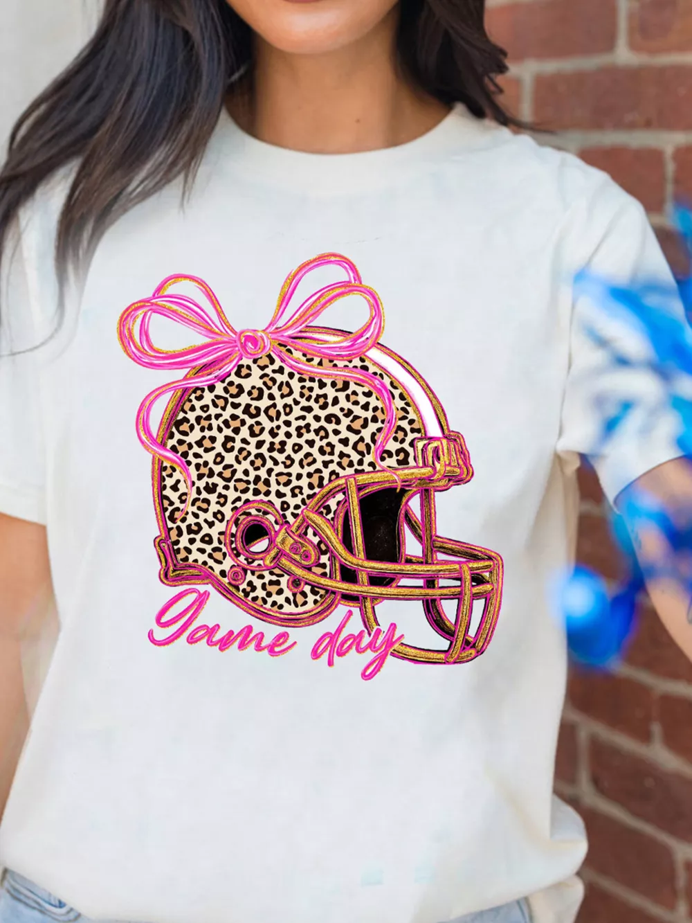 Leopard Game Day Helmet Graphic Tee, image 4