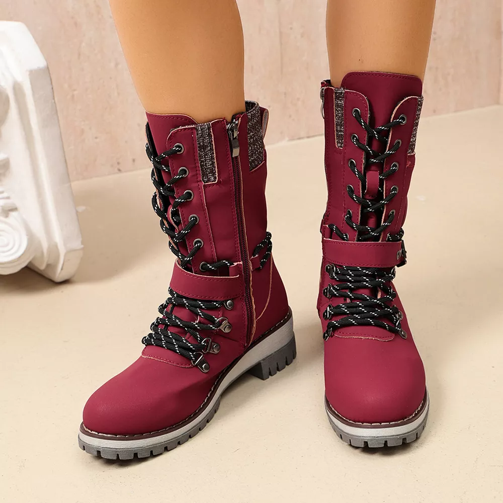 Round Toe Lace Up Boots, image 6