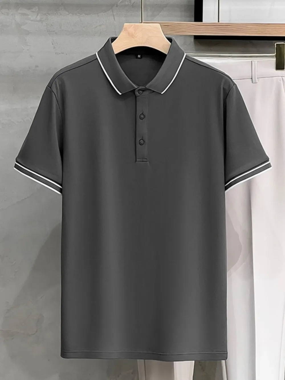Men's Plus Size Contrast Trim Short Sleeve Polo, image 6
