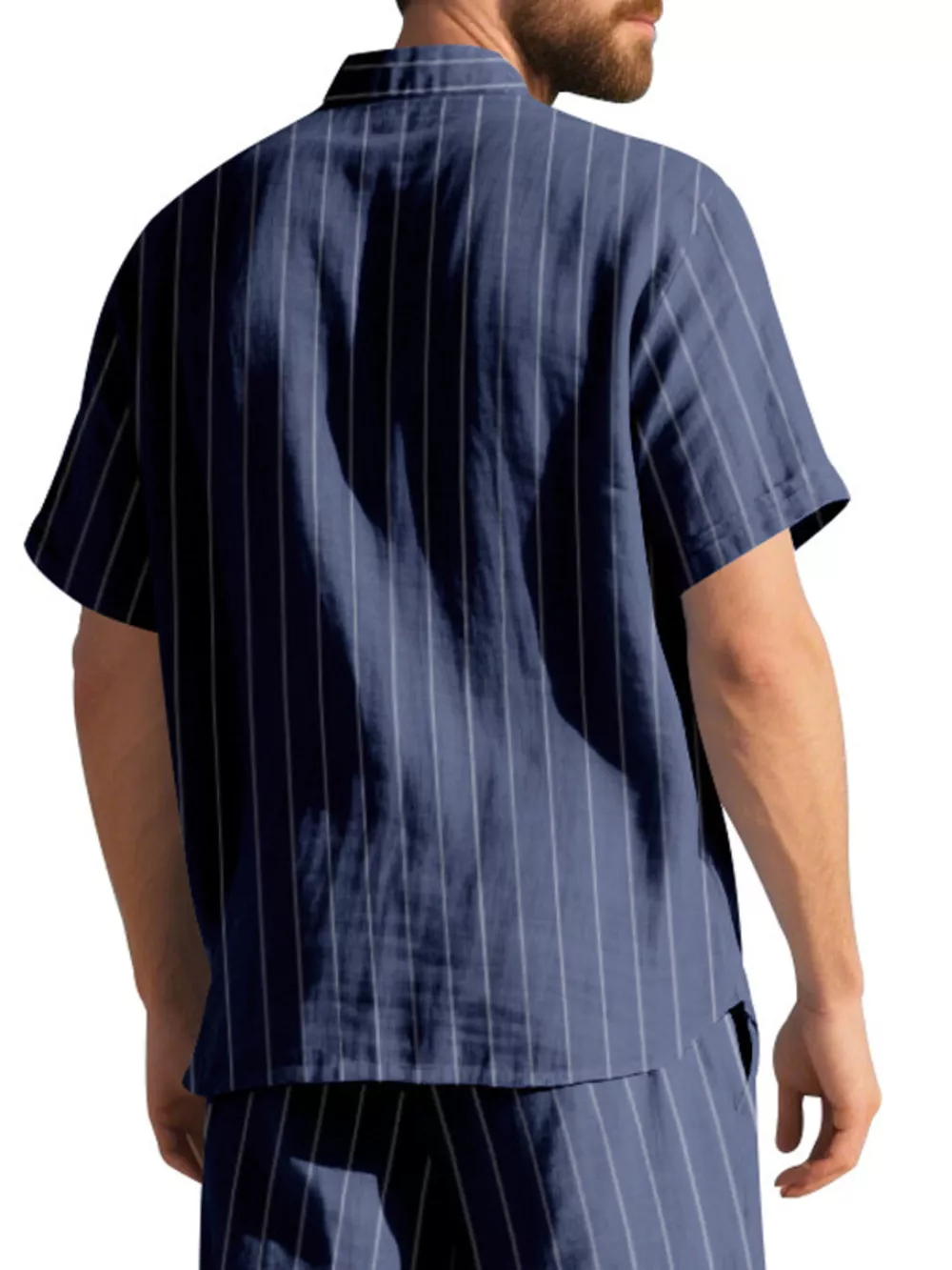 Men's Full Size Casual Striped Short Sleeve Shirt Plus Size, image 16