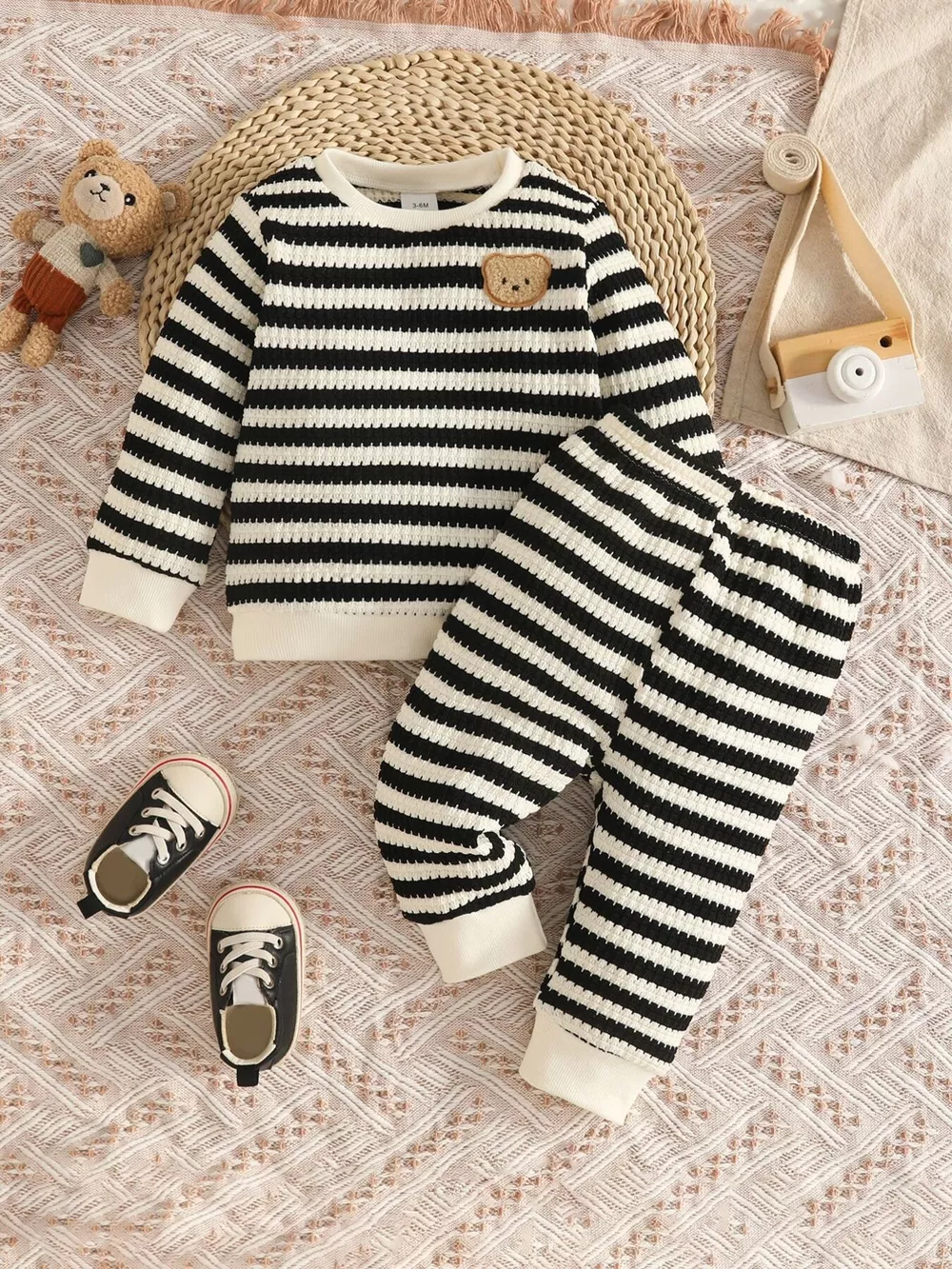 Children's Striped Knit Top and Pants Set