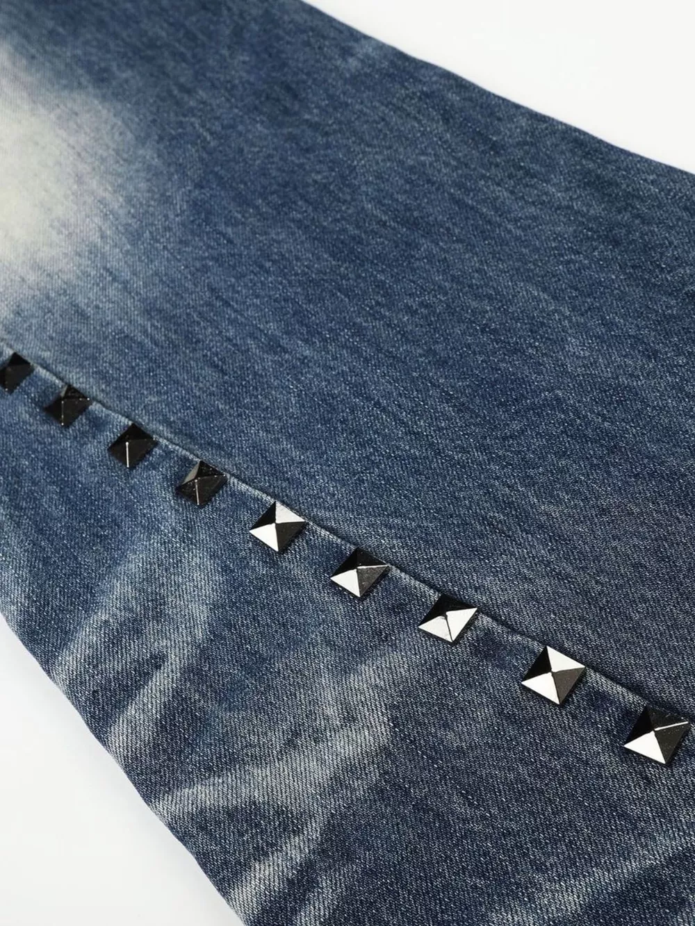 Men's Studded Washed Bootcut Jeans, image 6