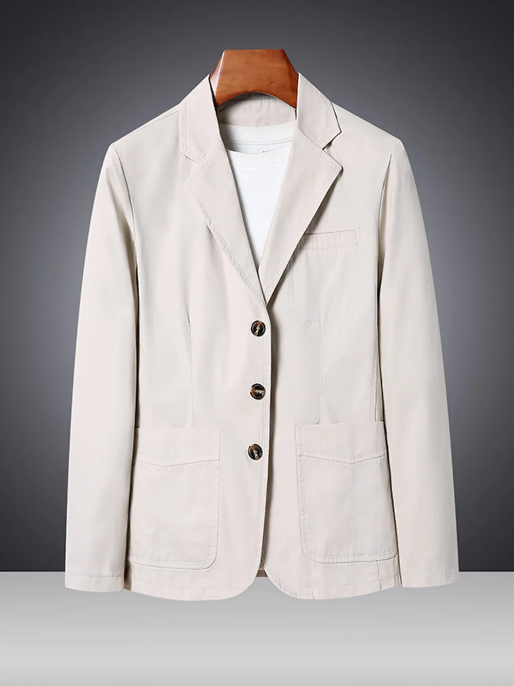 Men's Plus Size Lapel Collar Long Sleeve Blazer, image 13