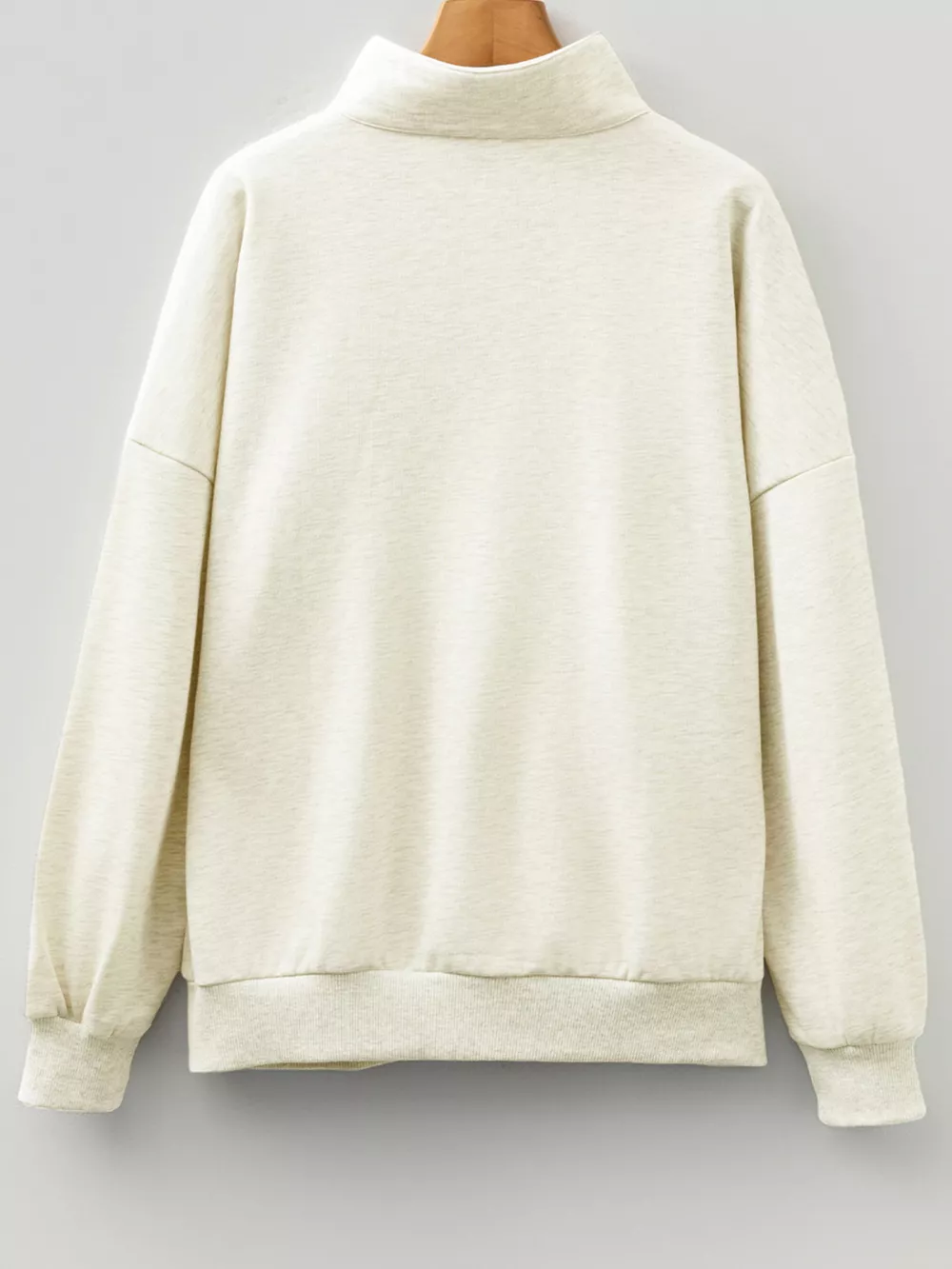 Sequin Candy Canes Contrast Collar Patchwork Loose Sweatshirt, image 3