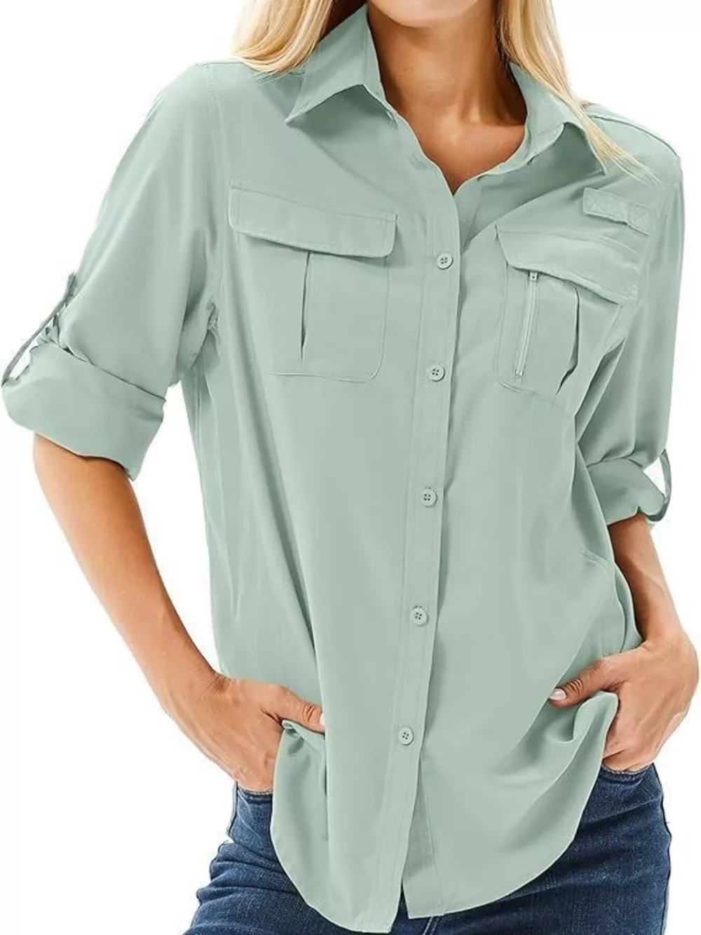 Full Size Roll-Up Sleeve Button Up Shirt Plus Size, image 11