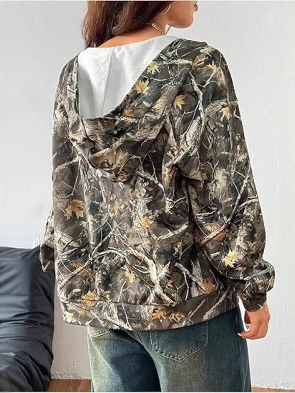 Vintage Printed Zip-Up Hoodie, image 6
