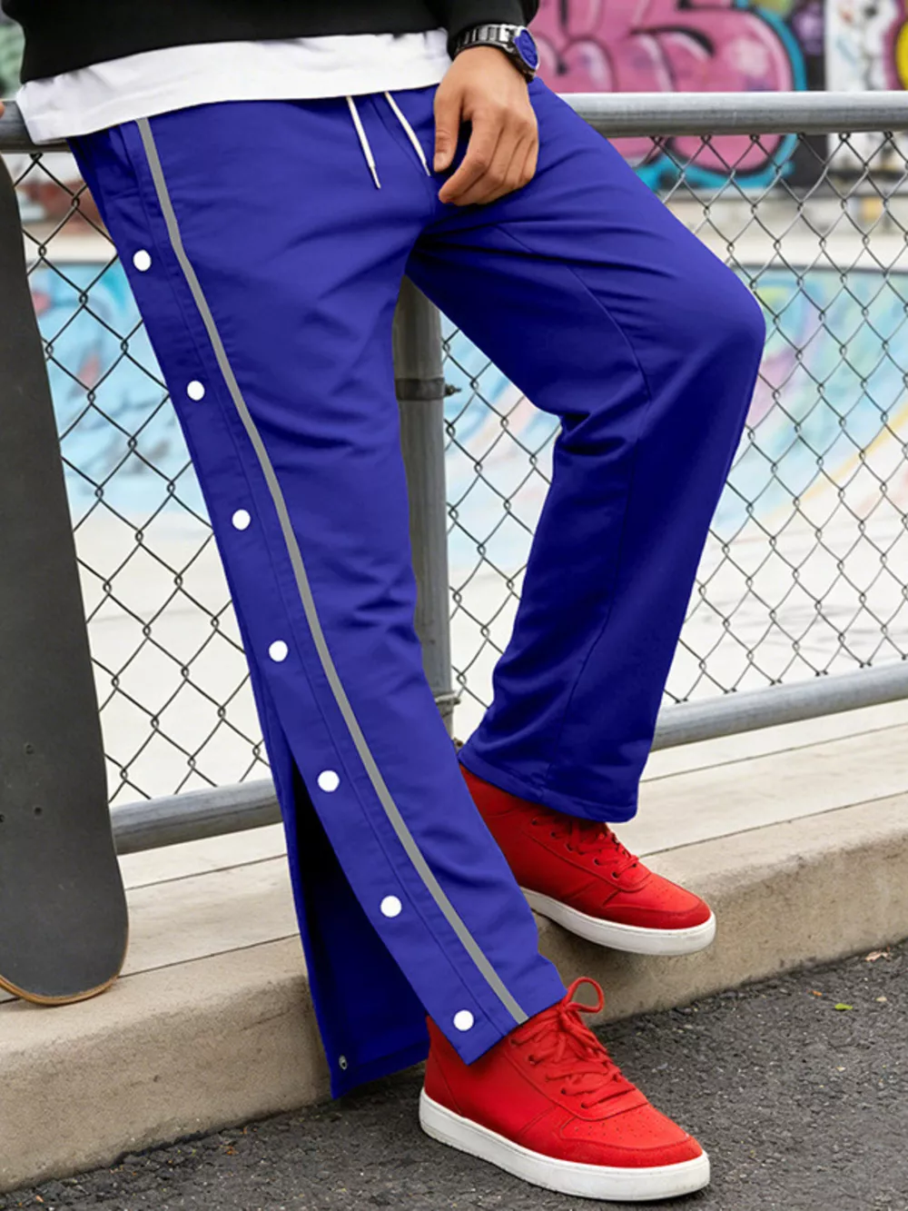 Men's Full Size Side Snap Button Pants Plus Size, image 7
