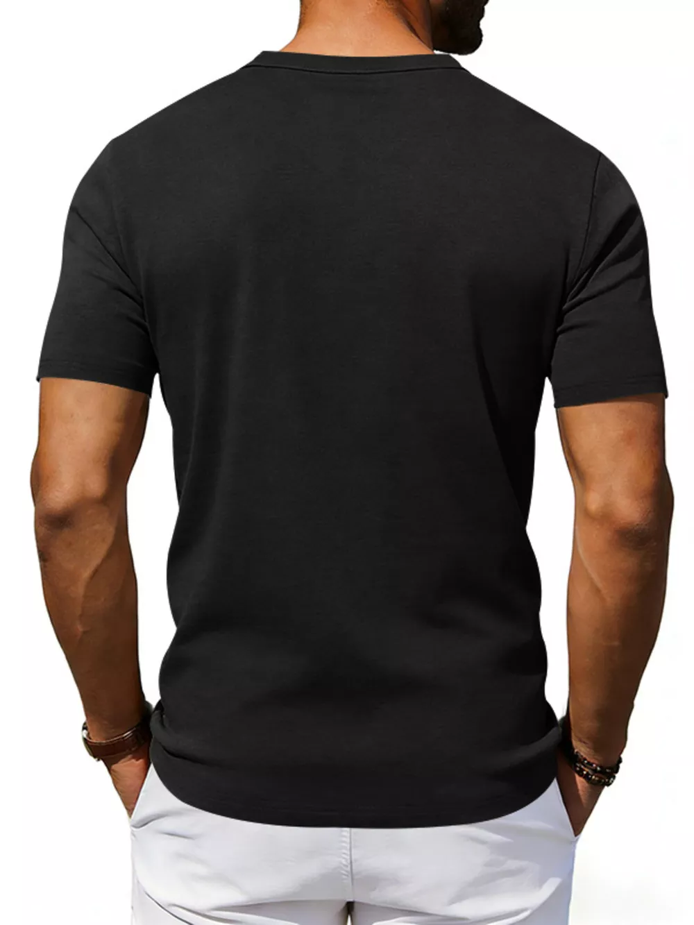 Men's Full Size Casual Henley T-Shirt with Pocket Plus Size, image 7
