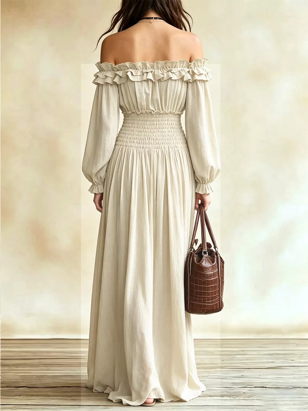 Full Size Off-Shoulder Ruffled Maxi Dress with Smocked Waist Plus Size, image 2