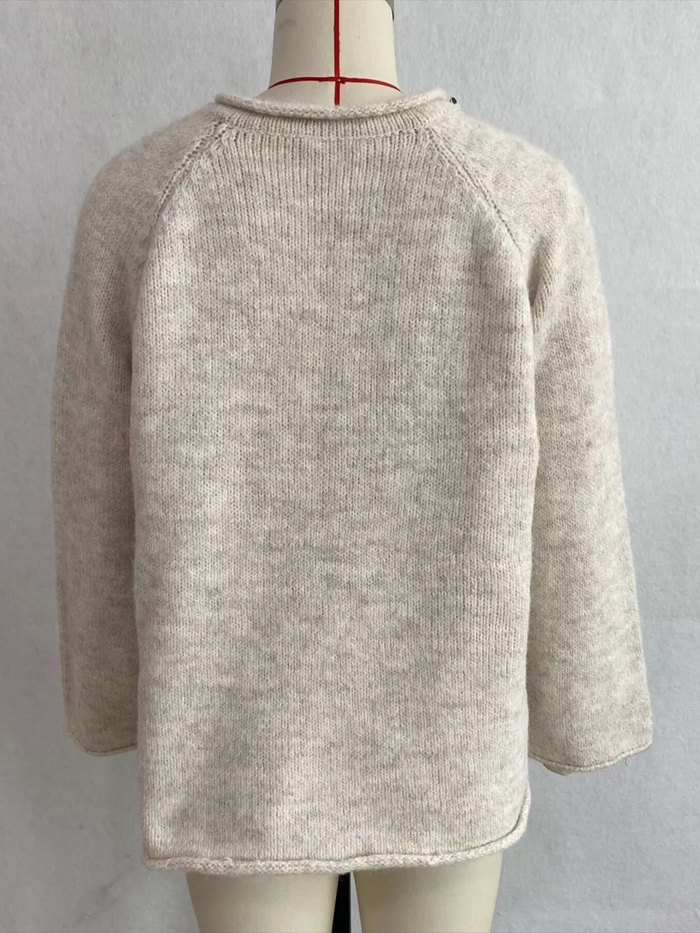 Chic V-Neck Sweater with Polka Dot Ribbon Tie, image 5