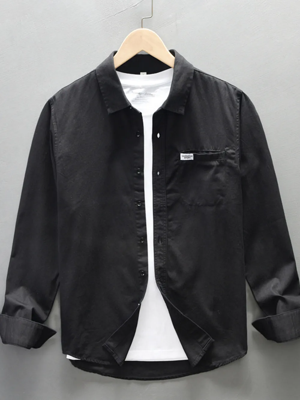 Men's Plus Size Button-Up Long Sleeve Shirt