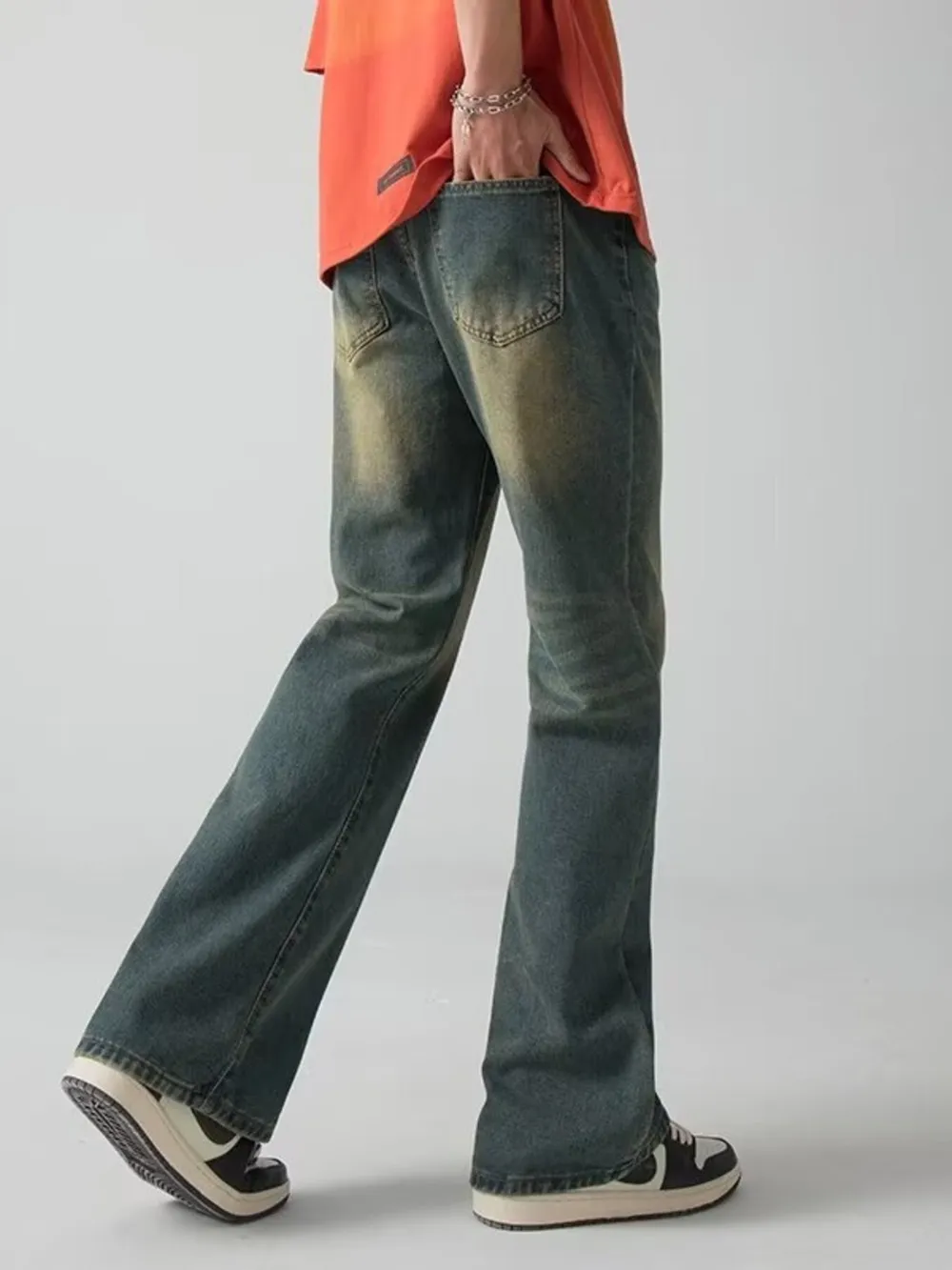Men's Plus Size Vintage Wash Wide Leg Jeans, image 3
