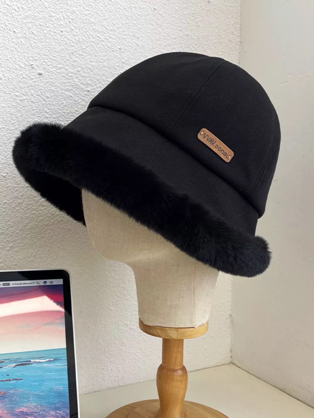 Fuzzy Trim Bucket Hat, image 8